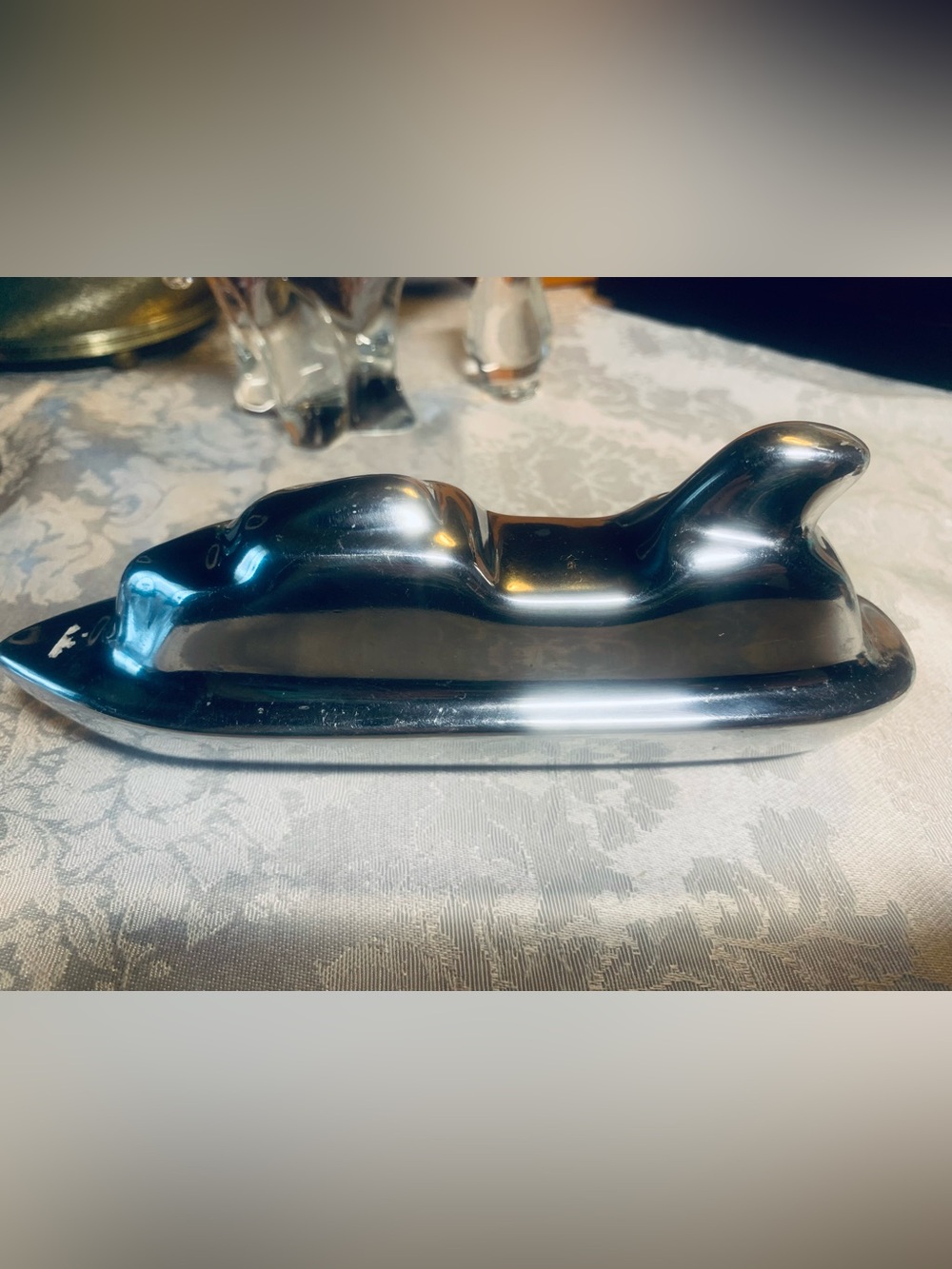 Vintage Limited Edition Hoselton, Canada ship sculpture polished Aluminum.
